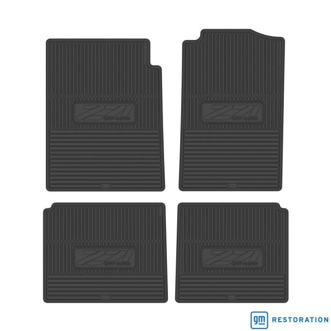 Legendary Auto Interiors 92-00 Chevrolet & Gmc Truck 3500 Crew Cab Vinyl Floormats w/ Z71 Logo (4pc) - Black FMTR0007008001