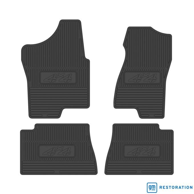 Legendary Auto Interiors 99-06 Chevrolet & Gmc Truck Vinyl Floormats w/ 4x4 Logo (4pc) - Black FMTR0009005001