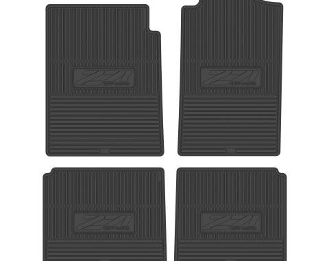 Legendary Auto Interiors 92-00 Chevrolet & Gmc Truck 3500 Crew Cab Vinyl Floormats w/ Z71 Logo (4pc) - Black FMTR0007008001