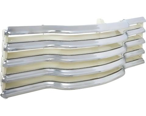 AMD Grille Assembly, Chrome with Ivory Bars, 47-53 Chevy Pickup Truck Suburban X150-4049