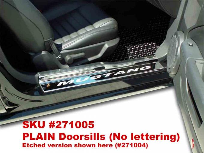 American Car Craft Doorsills Polished w/ Satin Stainless Tops 4pc Plain 271005