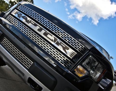 American Car Craft 2011-2014 Ford F-150 Ford Raptor Polished/Satin Black Inset Front Grille 772022