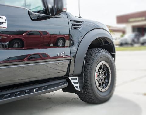 American Car Craft 2010-2014 Ford F-150 Mud Guards Stainless/ABS/Carbon Fiber Fronts 2pc 772028