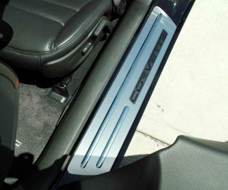 American Car Craft Doorsills Satin Outer w/Chrome Ribs Stock w/opening 041018