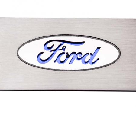 2009-2014 Ford Raptor - "Ford Logo" Glove Box Trim Stainless Steel - Choose Inlay Color 771035