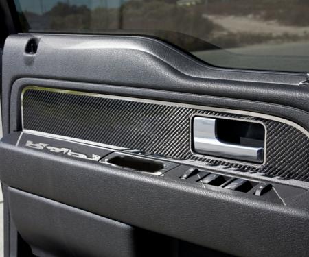 American Car Craft 2009-2014 Ford F-150 Door Panel Inserts Carbon Fiber Deluxe Inlaid Plain 2pc Fronts 771044