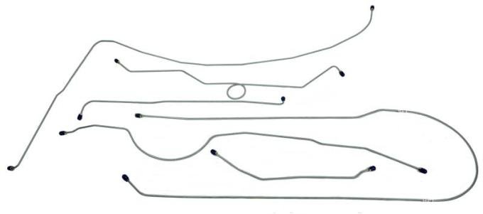 Shafers Classic Reproductions 1957-1960 Ford F100 2 WD Complete Brake Line Set, Stainless Steel FBLK03S