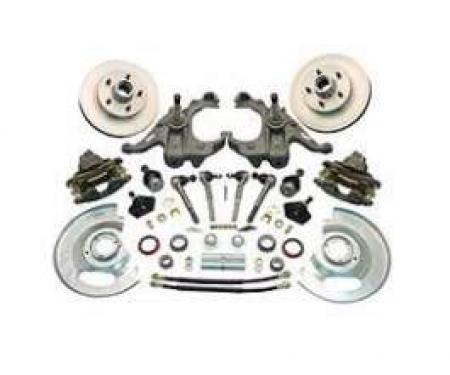 Chevy Truck Disc Brake Kit, 5-Lug, With 2-1/2 Drop Spindle,1963-1970