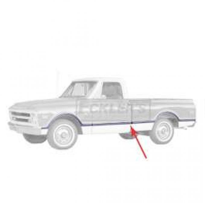 Chevy Or GMC Truck, Cab Molding, Fleetside, Left, 1967-1968