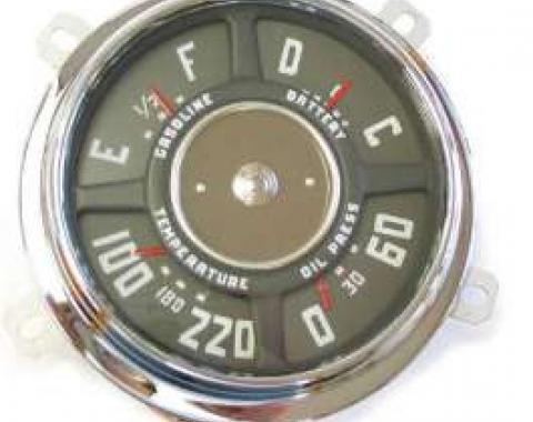 Chevy Truck Dash Gauge Cluster, V8, 12 Volt, With 212? Temperature Gauge, 1950-1953