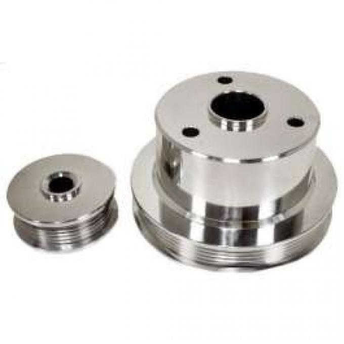 Chevy Truck Serpentine Pulley Set, Polished Aluminum, 1994-1996