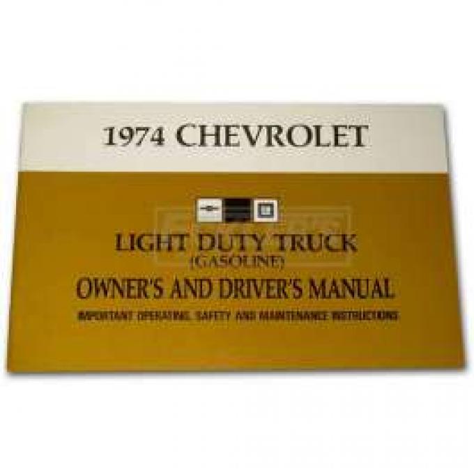 Chevy Truck Owner's Manual, 1974