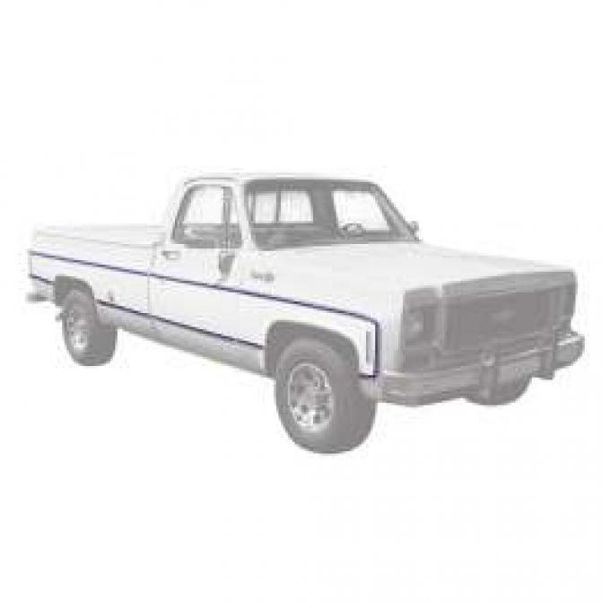 Chevy Or GMC Truck Molding, Fleetside, Lower, Left, Front, 8 Foot Bed, 1973-1980