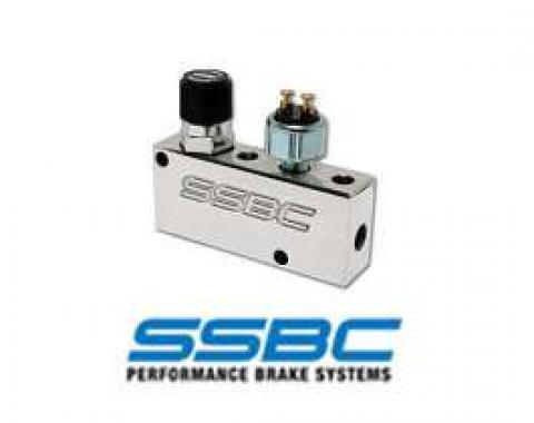 Chevy Truck Proportioning Valve, SSBC, Adjustable, With Brake Light Switch, Polished