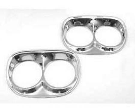 Chevy Truck Headlight Bezels, Chrome, 1958-1959