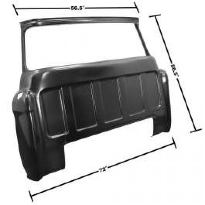Chevy Truck Cab Rear Panel, Outer, With Large Window, 1955-1959