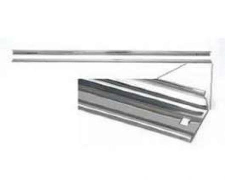 Chevy Truck Angle Bed Strips, Stainless Steel, Unpolished, Long Bed, Step Side, 1960-1962