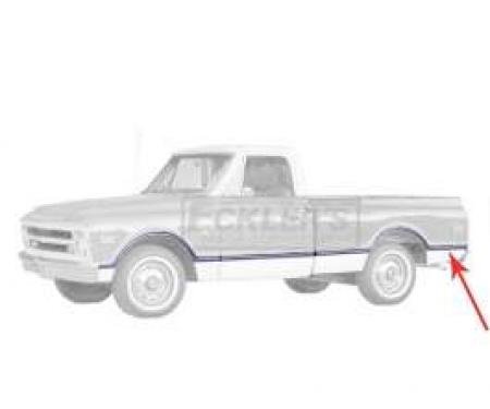 Chevy Or GMC Truck, Bedside Rear Molding, Fleetside, Shortbed, Left, 1967-1968