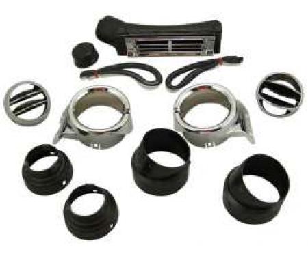 Chevy Truck Air Conditioning Dash Vent Set, Chrome Bezels, 1967-1972