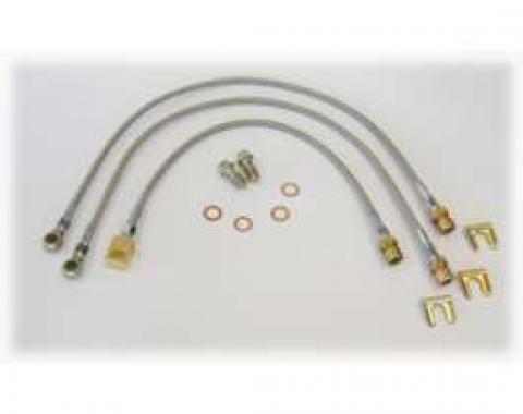 Chevy Truck Brake Hose Set, Braided Stainless Steel, 1973-1978