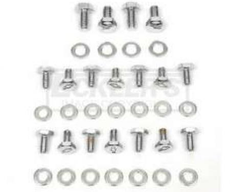 Chevy And GMC Truck Bowtie Valve Cover Bolts, Big Block, Chrome, For Cars With Steel Valve Covers, 1965-1987