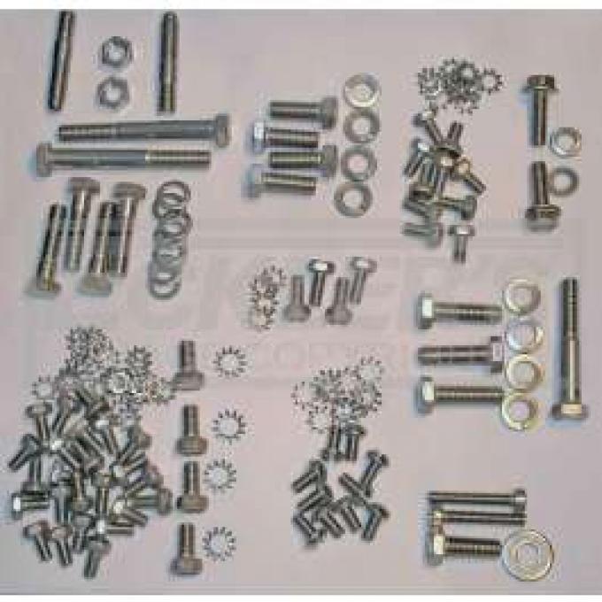 Chevy Truck Engine Bolt Kit, Stainless Steel, 235ci 6-Cylinder, Use With Original Style Valve Cover, 1947-1962