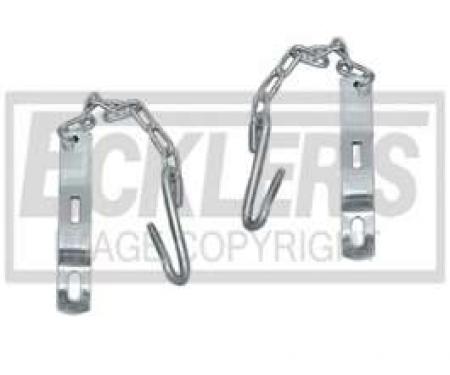 Chevy Truck Tailgate Chains, Zinc Plated, Fleet Side, 1958-1966