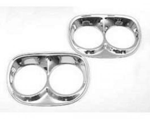 Chevy Truck Headlight Bezels, Chrome, 1958-1959