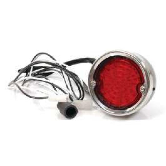 Chevy Truck LED Taillight Assembly, With Red Lens & Black Housing, Step Side, 1954-1959