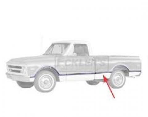 Chevy Or GMC Truck, Bedside Front Molding, Fleetside, Longbed, Left, 1967-1968