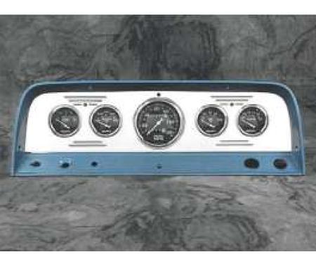 Chevy Truck Dash Insert, Polished Billet Aluminum, Auto Meter, 1964-1966