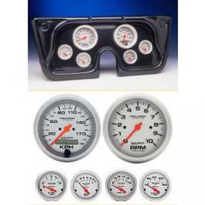 Chevy Truck Instrument Cluster, Carbon Fiber, With Autometer Ultra-Lite Gauges, 1967-1972