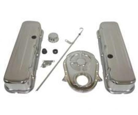 Chevy Truck & GMC Big Block Chrome Engine Dress Up Kit With Short Smooth Style Valve Covers
