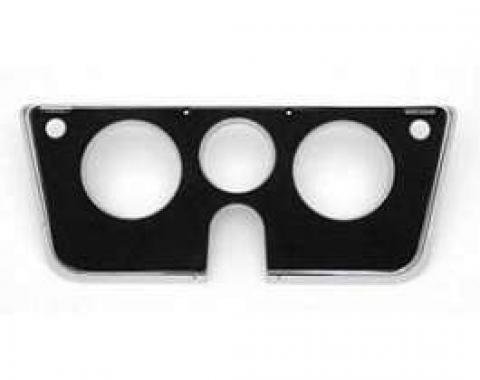 Chevy Truck Dash Bezel, 3-Hole, With Chrome Edges, Black, 1969-1972