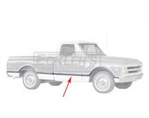 Chevy Or GMC Truck, Door Molding, Fleetside, Left, 1967-1968