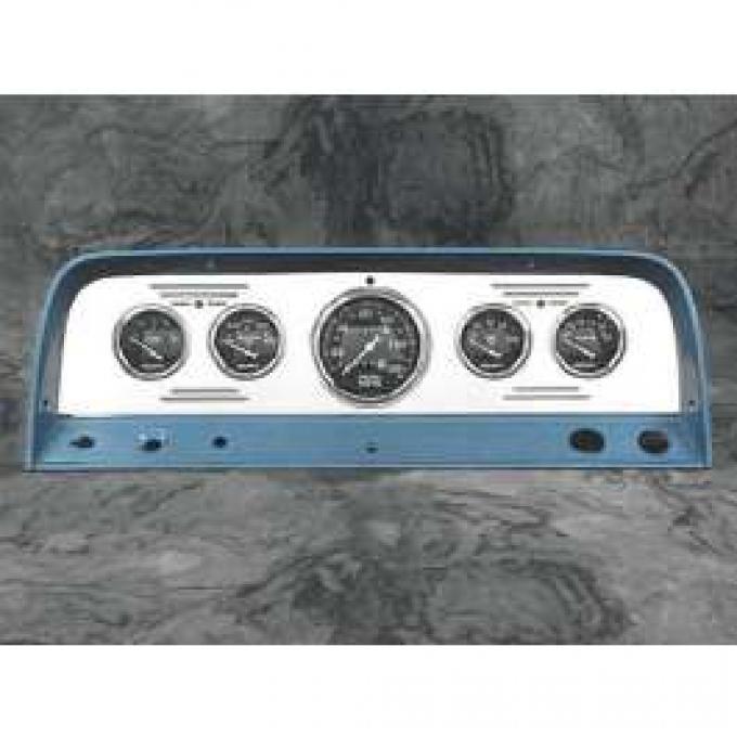 Chevy Truck Dash Insert, Polished Billet Aluminum, Auto Meter, 1964-1966