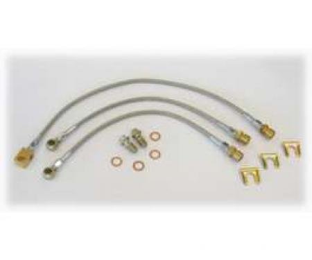 Chevy Truck Brake Hose Set, Braided Stainless Steel, 1971-1972