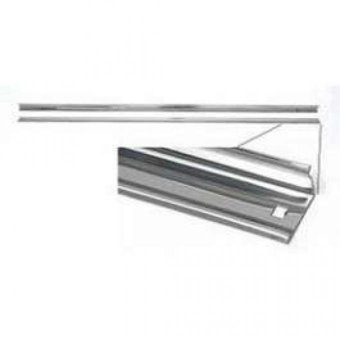 Chevy Truck Bed Strips, Angled Unpolished Stainless Steel, Short Step Side, 1960-1966