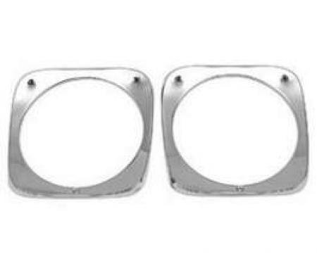 Chevy Truck Headlight Bezels, Chrome, 1964-1966