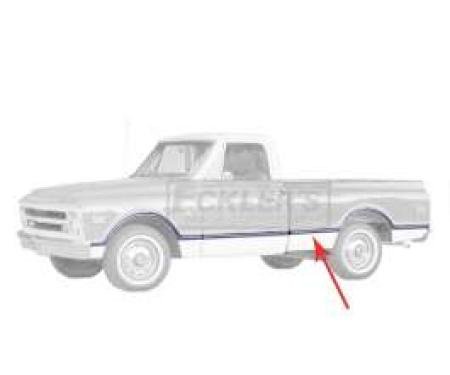 Chevy Or GMC Truck, Bedside Front Molding, Fleetside, Longbed, Left, 1967-1968