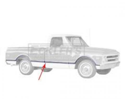 Chevy Or GMC Truck, Cab Molding, Fleetside, Right, 1967-1968