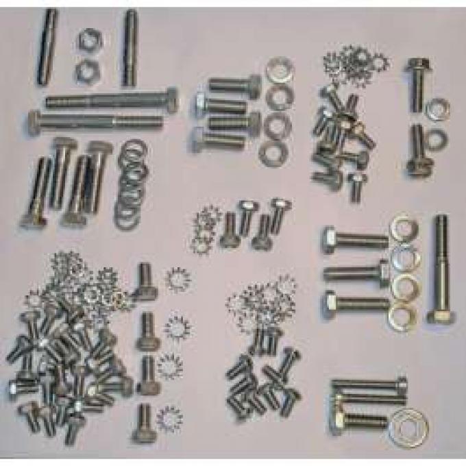 Chevy Truck Engine Bolt Kit, Stainless Steel, 235ci, Use With Aluminum Valve Cover, 1947-1955 (1st Series)