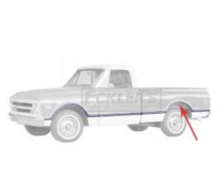 Chevy Or GMC Truck, Rear Bedside Wheel Arch Molding, Fleetside, Left, 1967-1968