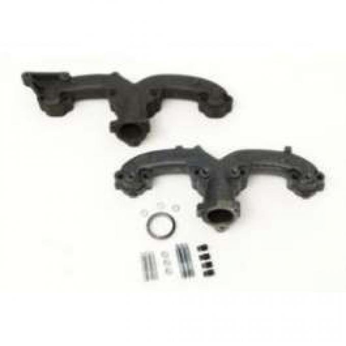 Chevy Truck Exhaust Manifolds, Rams Horns, 2 Inch, With Generator Bracket, 19471972