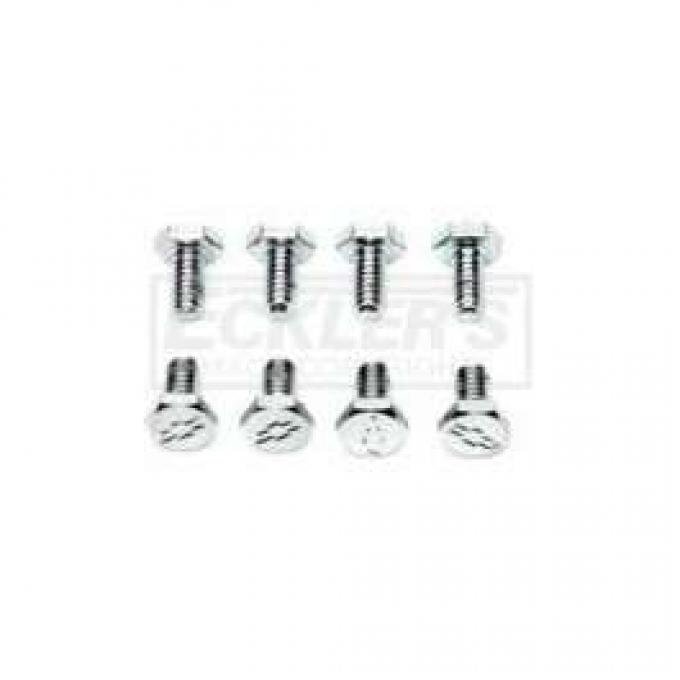 Chevy And GMC Truck Bowtie Valve Cover Bolts, Small Block, Chrome, For Cars With Steel Valve Covers, 1955-1987