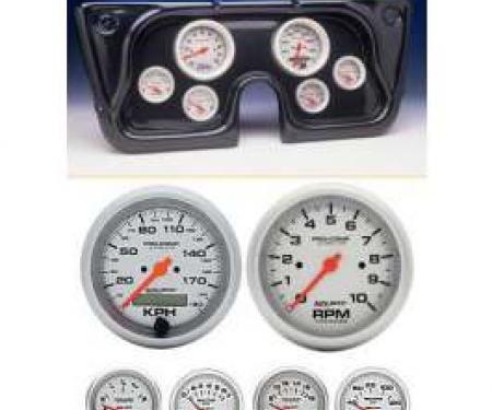 Chevy Truck Instrument Cluster, Carbon Fiber, With Autometer Ultra-Lite Gauges, 1967-1972