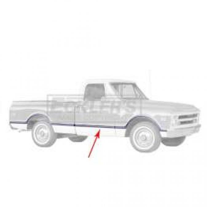 Chevy Or GMC Truck, Door Molding, Fleetside, Left, 1967-1968