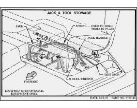 Chevy Or GMC Jack Stowage Decal, 1960-1963