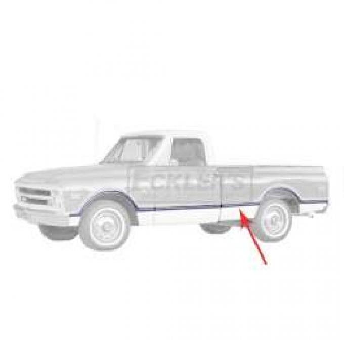 Chevy Or GMC Truck, Bedside Front Molding, Fleetside, Longbed, Left, 1967-1968