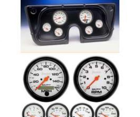 Chevy Truck Instrument Cluster, Black ABS, With Phantom Autometer Gauges, 1967-1972